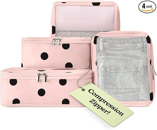 VANDEL Space-Saving Compression Packing Cubes for Kids + Women, Compressible Carry On Suit Case Organizer Luggage Kids Packing Cubes for Baby Bag Organizer Pouches for Luggage, Treavel Suitcase Cube by VANDEL