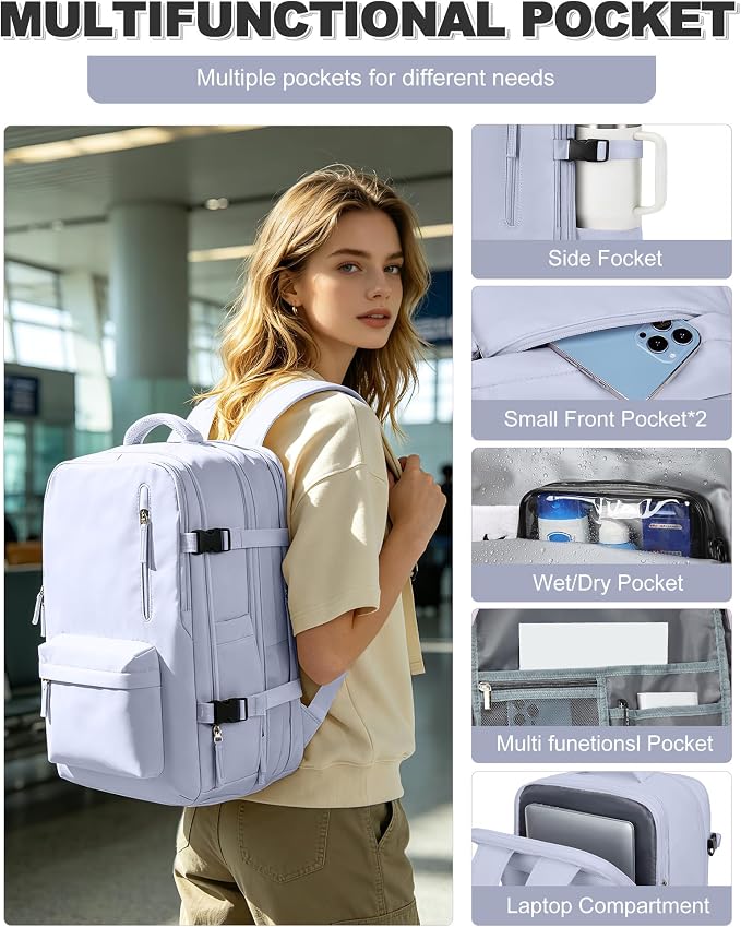 VGCUB Vacuum Backpack Travel with Pump, Vacuum Seal Compression Bags Laptop Backpack Personal Item - Image 5