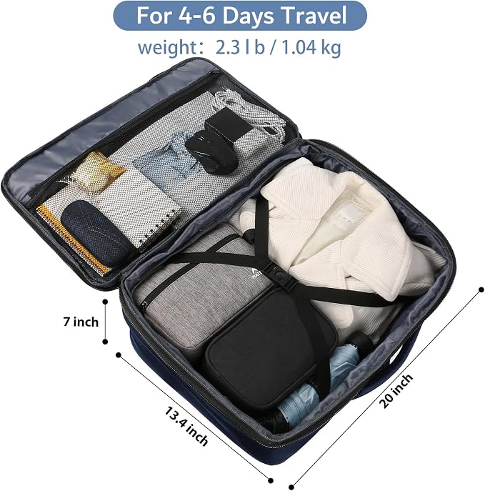 MATEIN Extra Large Mens Travel Backpack Carry on, Expandable Traveling Backpack for Men Airline Approved, Water Resistant Business Casual Daypack, Traveler Gift, Blue | Airline Approved, Water Resistant, Business Casual Daypack for Traveling, Internati... - Image 4