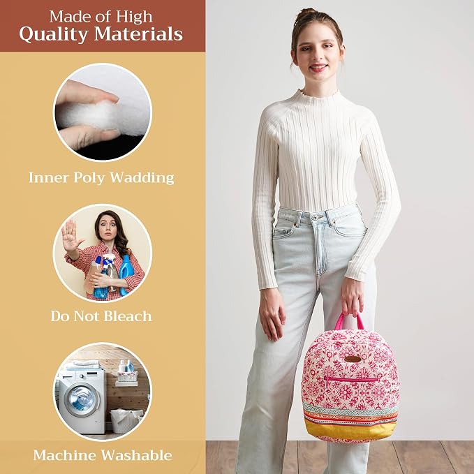 Maison d' Hermine Backpack for Women Men Cotton Shoulder Multipurpose Rucksack with Small Pouch Lightweight Multi Pocket Bag for Travel Work Beach Perfect for Spring Summer (Katmandou - Fushia) - Image 3