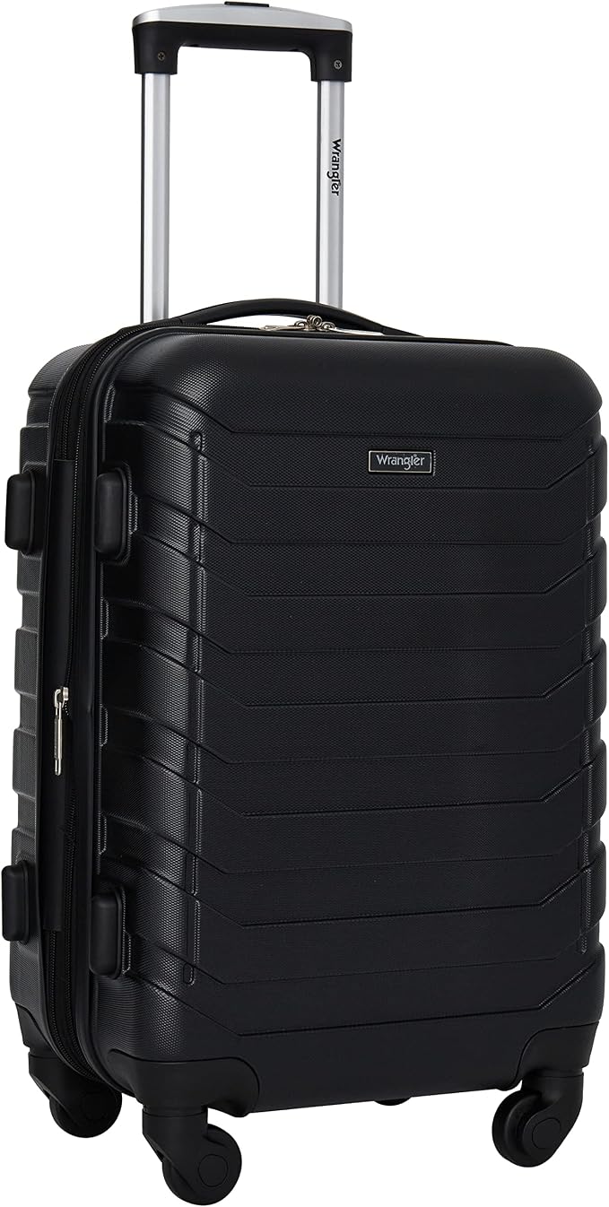 Wrangler 4 Piece Miami Luggage and Packing Cubes Set, Black - Image 5