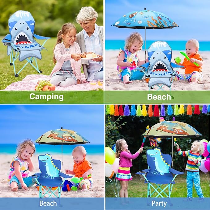 KABOER Kids Outdoor Folding Camping Chair with Cup Holder Carrying Bag | Portable Camping Chair for Beach Picnic Camping Travel Lawn Ages 3-10 - Image 8