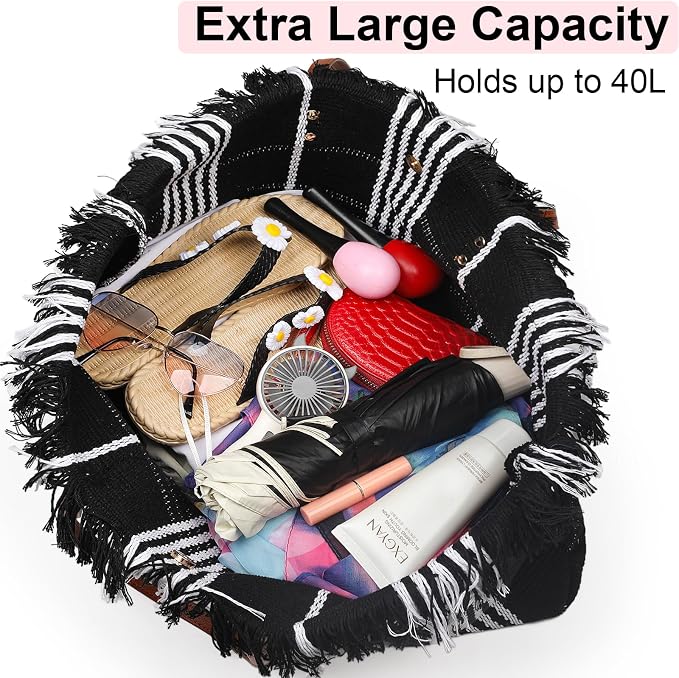 IBFUN Neoprene Bag, Large Multipurpose Beach Bag Neoprene Tote Bag with Inner Pocket for Women/Pool - Image 3