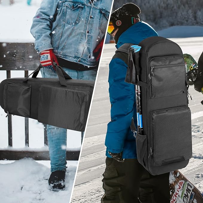 DSLEAF Snow Shoes Bag for 25”-30” Snowshoes, Snowshoe Backpack Holds A Pair of Poles, Gloves and Other Accessories, Suitable for Hiking and Climbing, Bag Only - Image 6