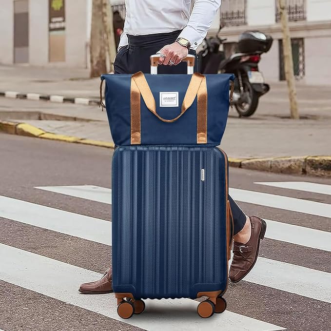 LARVENDER Luggage Set 6 Piece Large Suitcases with Wheels, Suitcase Set ABS Hard Shell Luggage Sets with Spinner Wheels, Carry On Luggage TSA Lock Travel Luggage for Men Women(Navy Blue) - Image 2