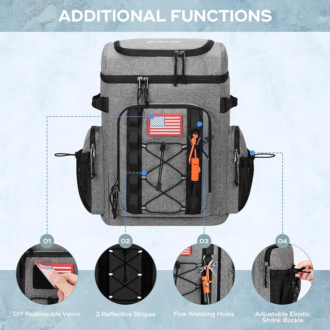 Maelstrom 35/50 Can Insulated Backpack Cooler, Leakproof Soft Lunch Ice Bag | Keeps Food Cold For 16h, Peva Liner, Durable Nylon, Ergonomic Padding. Perfect For Men, Women, Camping, Beach, Hiking, Travel - Image 5
