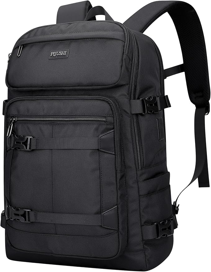 PIJUSHI Casual Travel Backpack for Women with 16" Padded Laptop Compartment | Carry On Luggage with USB Charging Port, 1680D Water-Resistant Nylon, Airline Approved, For Daily, Hiking - Image 9