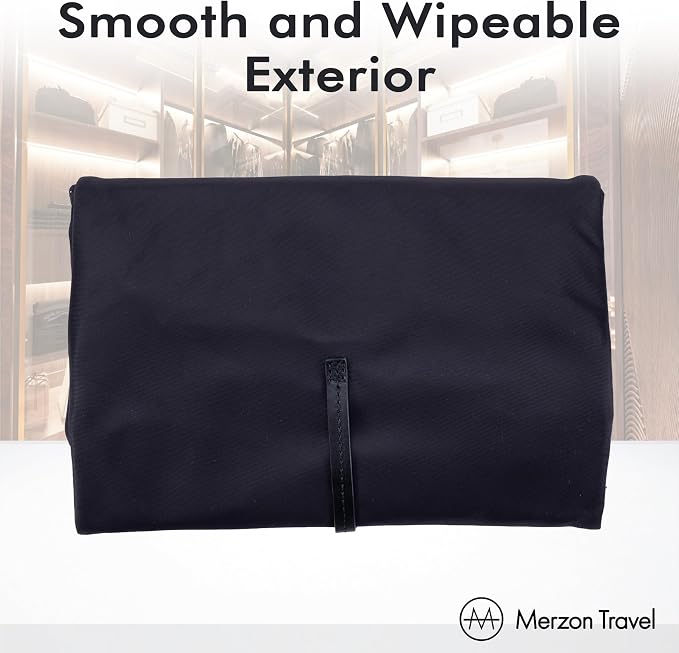 The Diamond Jewelry Roll from, Foldable Travel Jewelry Organizer with Slim Roll Design, Secure Storage for Rings, Necklaces, Earrings, and Bracelets, Sturdy Nylon, HNG-731-BLK, Black - Image 6