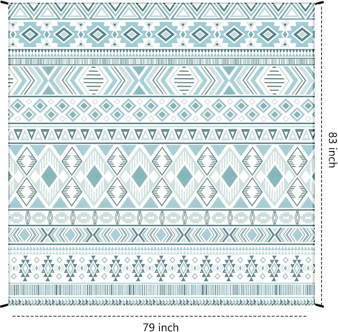 WIWIGO Beach Blanket Waterproof Sandproof Beach Mat 79" X 83"/10'x9'for 2-8 Adults Quick Drying Outdoor Picnic Mat Beach Accessories for Travel, Camping, Hiking - Image 2
