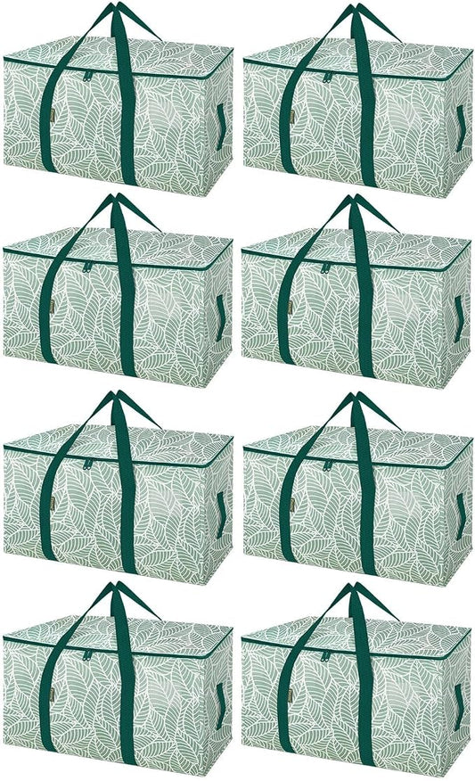 BALEINE 8-Pack Oversized Moving Bags with Reinforced Handles, Heavy-Duty Storage Tote for Clothes, Moving Supplies (Antique Folidage, 8-Pack) by BALEINE