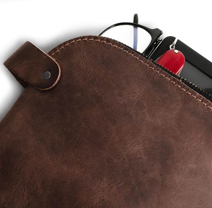Hide & Drink, Large Rustic All Purpose Utility Bag for Cords & Chargers, Travel Bag, Multi-Purpose Bag, Full Grain Leather - Image 3