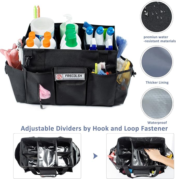 Large Cleaning Caddy for Cleaning Suppliers Organizer,15" Storage Organizer for House Clean Essential, Wearable Cleaing Bag, Storage Caddy for Housekeeping - Image 2