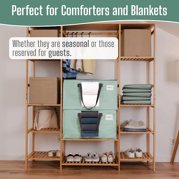 VENO 6 Pack Heavy Duty Moving Bags, Clothes and Comforter Storage Bags with Clear Window, College Dorm Essentials Packing Supplies, Foldable Boxes Alternative (Light Green Matte, 6 Pack) - Image 7