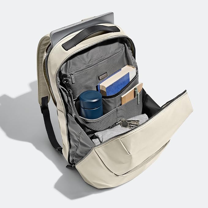 Away The Everywhere Zip Backpack - Personal Item Airline Approved Backpack with 16” Padded Laptop Sleeve, Water Bottle Pocket, Interior and Exterior Pockets - Fits Up to 16-Inch Laptops - Salt White - Image 7
