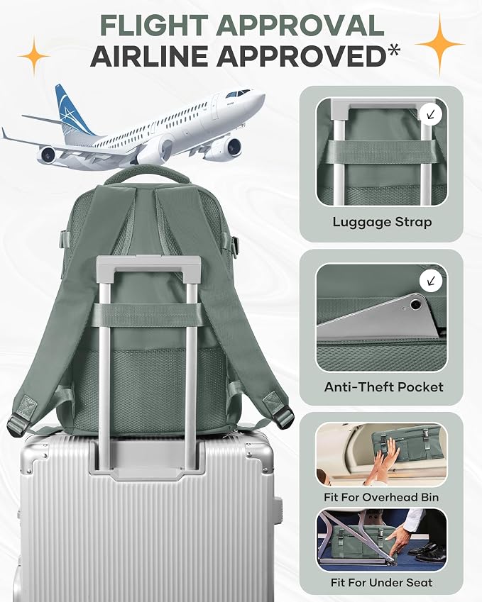 Travel Backpack for Women Airline Approved Carry on Backpack for Airplanes Mochila De Viaje Spirit Airlines Personal Item Bag 18x14x8 Personal Item Travel Bag Backpack for Traveling on Airplane - Image 7