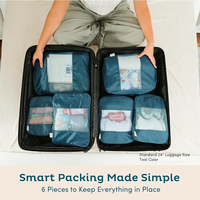 10-Pack Large Compression Packing Cubes for Travel - Lightweight Compression Packing Cube Set, Water-Resistant Luggage Organizer Bags & Suitcase Organizers, Travel Cubes for Carry-On, Checked Luggage - Image 2