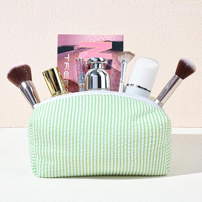 SOIDRAM 6PCS Bridesmaid Proposal Gifts Green makeup bag bulk for Wedding Party Favors Bachelorette party decorations Toiletry Organizer Bag Cosmetic Case Gift - Image 7