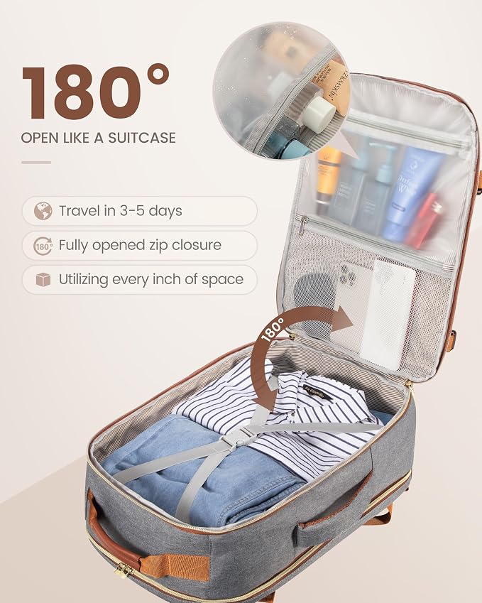 LOVEVOOK 50L Travel Backpack Flight Approved Carry on Backpack,3 Packing Cubes,Waterproof Personal Item Travel Bag,TSA Carry on Luggage Suitcase Travel Essentials,Gifts for Women & Men,fits 18" Laptop - Image 2