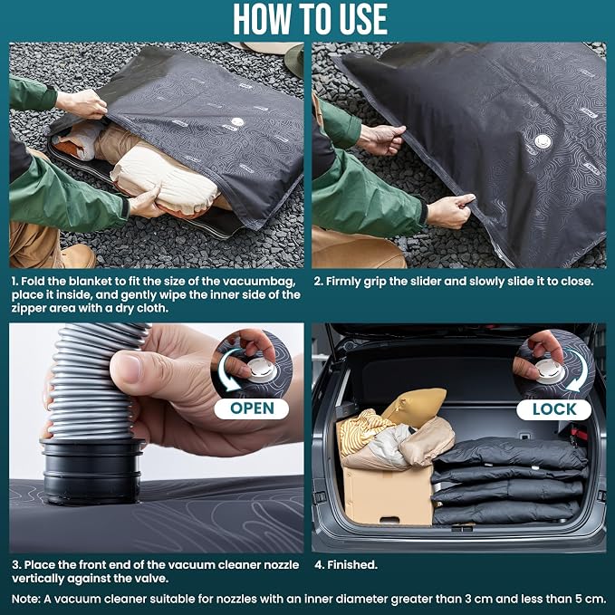TAILI 5 Pack Outdoor Vacuum Storage Bags, Travel Compression Bags (39x29 inch), Tear-Proof Vacuum Seal for Camping, Cushion, Clothing, Waterproof, Wearproof, Punctureproof - Image 7