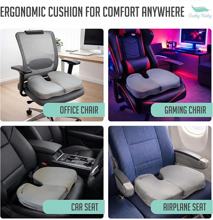 Cushy Tushy Premium Foldable Travel Seat Cushion - for Relief of Lower Back, Sciatic, Butt and Tailbone Pain - for Home & Office Use, Perfect for Travel or Driving - Coccyx Seat Cushion - Image 6