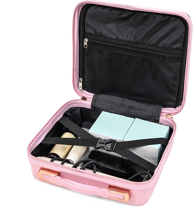 Merax Luggage Sets 4 Piece with Cosmetic Case TSA Lock, Hardside ABS Carry On Suitcase with YKK Zippers Lightweight Rolling Travel Luggage Sets with Spinner Wheels,14+20+24+28 IN,Pink - Image 5