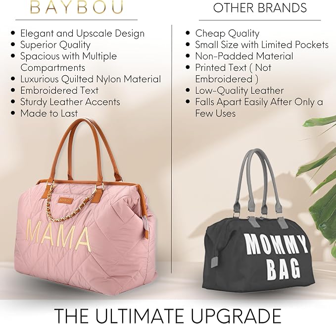 Mama Hospital Diaper Bag Tote for Labor and Delivery Essentials Mommy Bag for Baby and Travel Large - Image 6