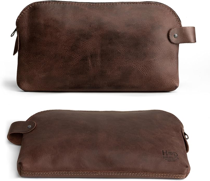 Hide & Drink, Large Rustic All Purpose Utility Bag for Cords & Chargers, Travel Bag, Multi-Purpose Bag, Full Grain Leather - Image 2