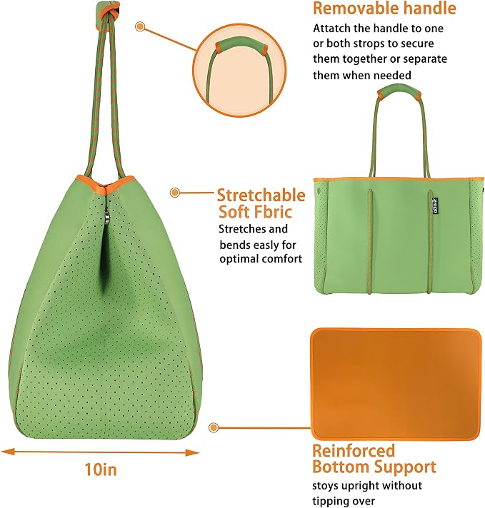 QOGiR Neoprene Multipurpose Beach Bag Tote with Inner Zipper Pocket … … … … - Image 5