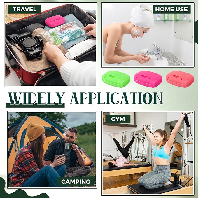 Nuogo 48 Pcs Soap Box Holder Bulk Portable Travel Soap Dish Case Plastic Leakproof Container for Home Bathroom Outdoor Camping Hiking Vacation Gym Shower - Image 7