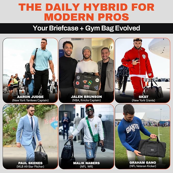 The FTL Lite Mens Gym to Office Bag - 17L Briefcase Gym Bag Hybrid with Shoe Compartment & 16" Laptop Sleeve - Executive Daily Carry & Overnight Duffel for Athletic Business Pros - Abbot Green - Image 6