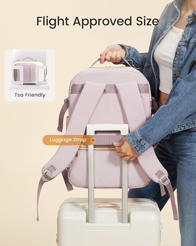 LOVEVOOK 50L Large Travel Backpack for Women, Carry on Backpack Airline Approved, Waterproof Travel Essentials fits 18" Laptop, TSA Personal Item Travels Bag Sports Backpack with 3 Packing Cubes - Image 6