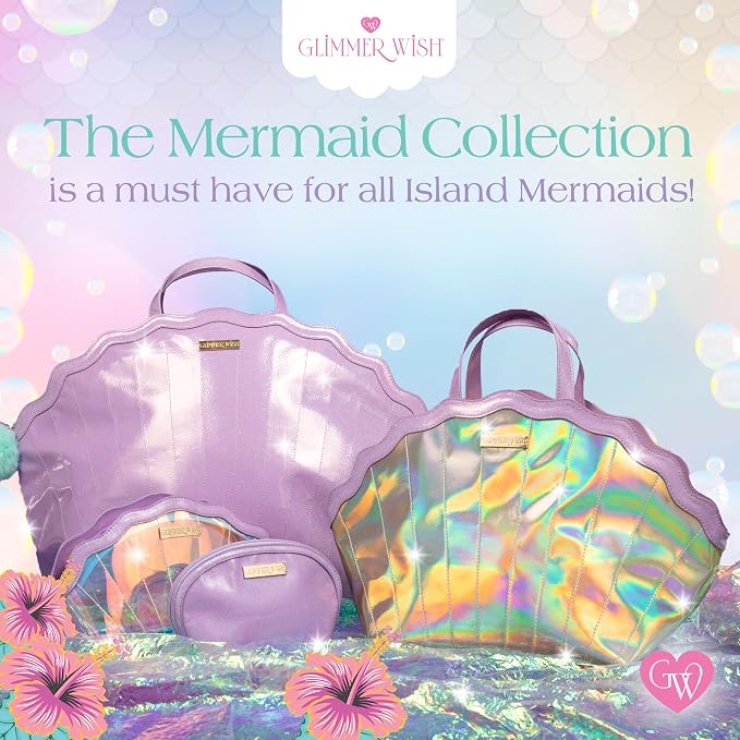 Glimmer Wish Mermaid Shell Cosmetic Bag, Make Up Bag, Skincare Bag - Image 6