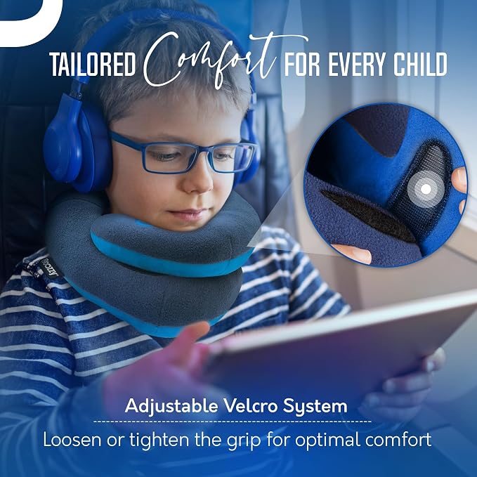 BCOZZY Kids Travel Neck Pillow (8-12 Y/O) – Patented Soft Child Pillow for Head & Chin Support in Car, Airplane, and Road Trip Sleeping. Adjustable Size. Carry Bag. Fully Washable. Medium, Gray - Image 7