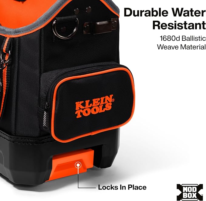 Klein Tools 62202MB MODbox Tool Tote, Part of the MODbox Mobile Workstation, 33 Pockets, Ample Tool Storage, Zipper Pocket for Small Items - Image 7