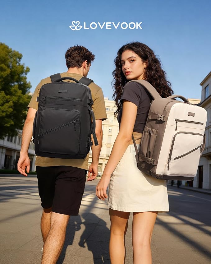 LOVEVOOK 50L Travel Backpack for Women Men, Airline Approved Carry On Luggage, Multi-Pocket TSA Personal Item Bag fits 17 Inch Laptop, Waterproof Weekender Overnight Suitcase Travel Essentials - Image 7