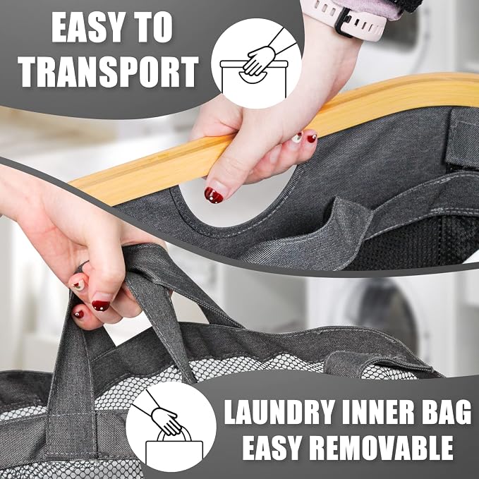 laundry hamper with lid, 6 inner bags with 10 labels - Image 8
