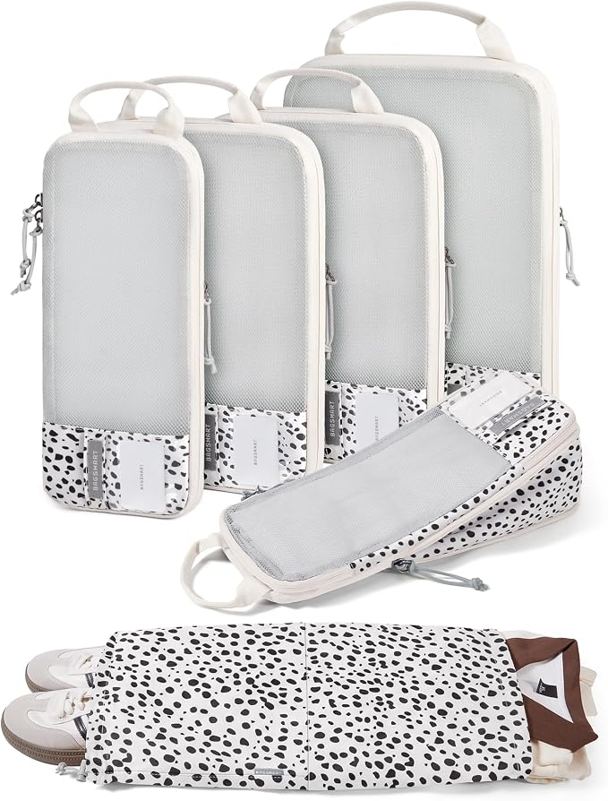 BAGSMART 6 Set /4 Set/2 Set Compression Packing Cubes for Travel, Lightweight Luggage Organizer Bags, Durable Space Saver Bags Travel Essentials by BAGSMART
