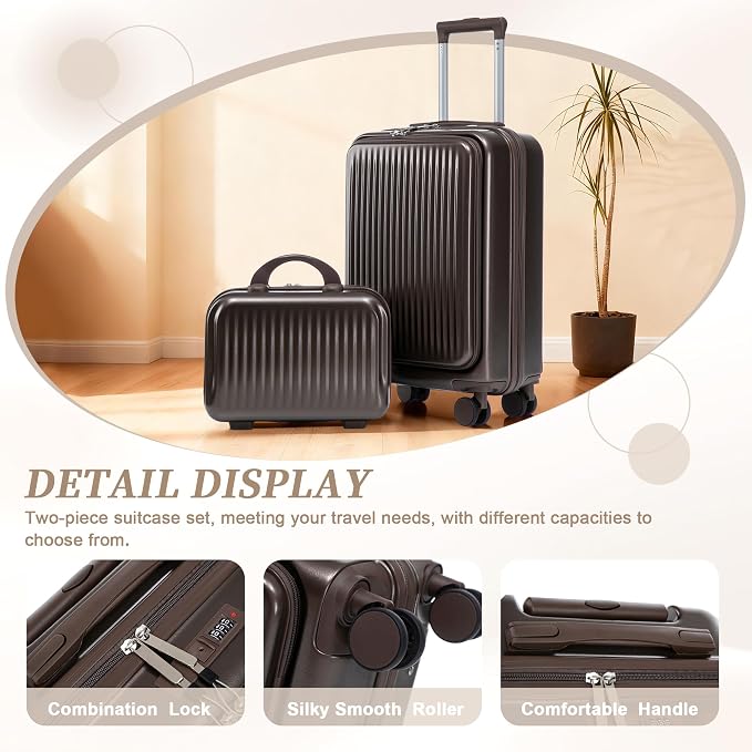 20/14 Inch Hardside Luggage, Durable ABS Suitcase with Spinner Wheels - Image 2