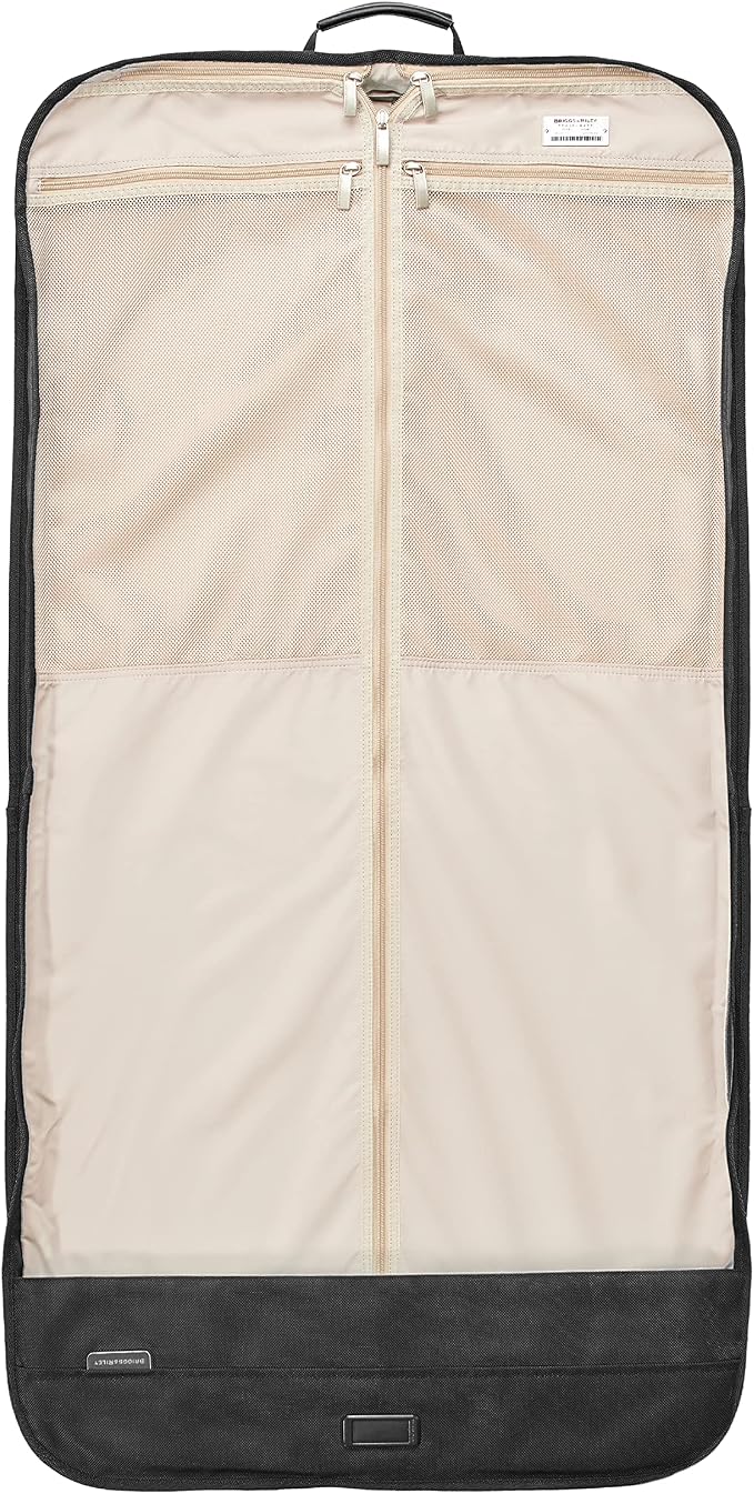 Briggs & Riley Classic Garment Bag for Hanging Clothes - Suit & Dress Travel Bag for Men & Women, Wrinkle Reducing Luggage for Shirts, Tuxedos, & Coats, Smooth Zipper - Baseline Collection, Black - Image 10