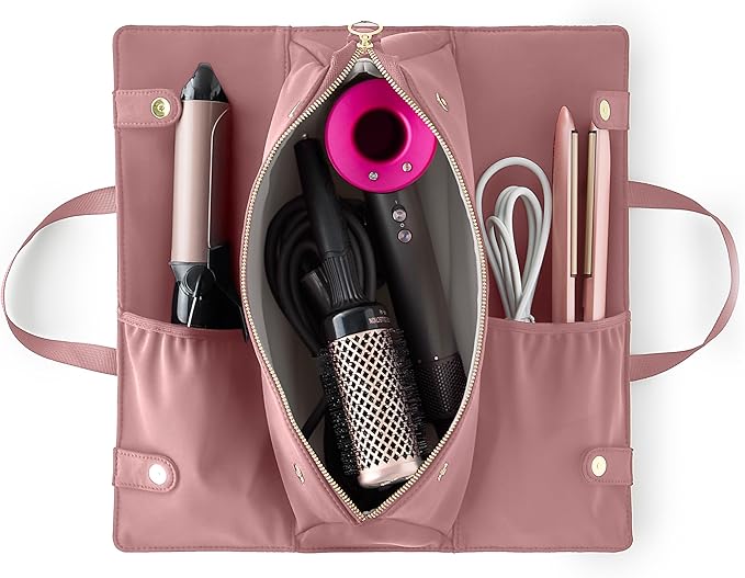 KUSSHI Hair Tools Bag - Oprah’s Favorite Things Winner - Neoprene Hair Tools Travel Bag & Hair Accessories Organizer Case (Mauve) by KUSSHI