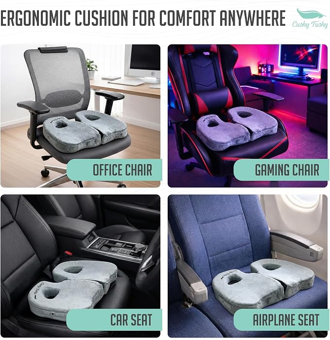 Cushy Tushy Premium Foldable Piriformis Seat Cushion - Piriformis Pain and Sciatic Pain Relief Cushion - for Home & Office Use, Perfect for Travel or Driving - Image 6
