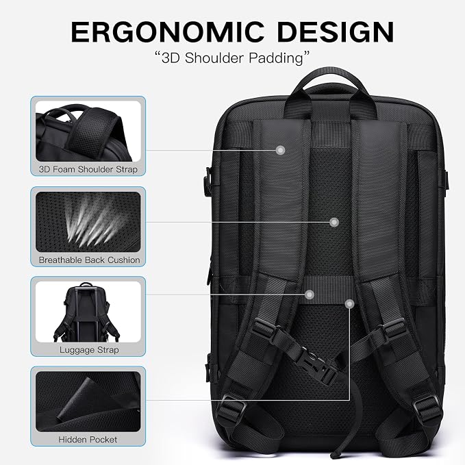 TANGCORLE Vacuum-Compressed Travel Backpack: Expandable, Airline-Approved Laptop Backpack—Unisex Business Backpack - Image 7