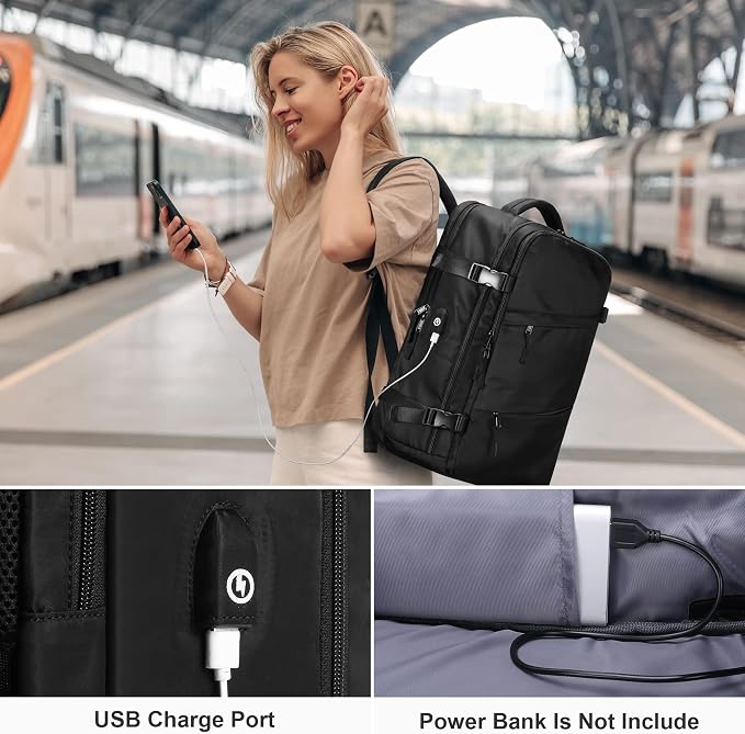 HOMIEE Travel Laptop Backpack for Men Women, Personal Item Carry On Bag | Dry Wet Separation Mochila de Viaje for Business Weekender Hiking Camping - Image 7