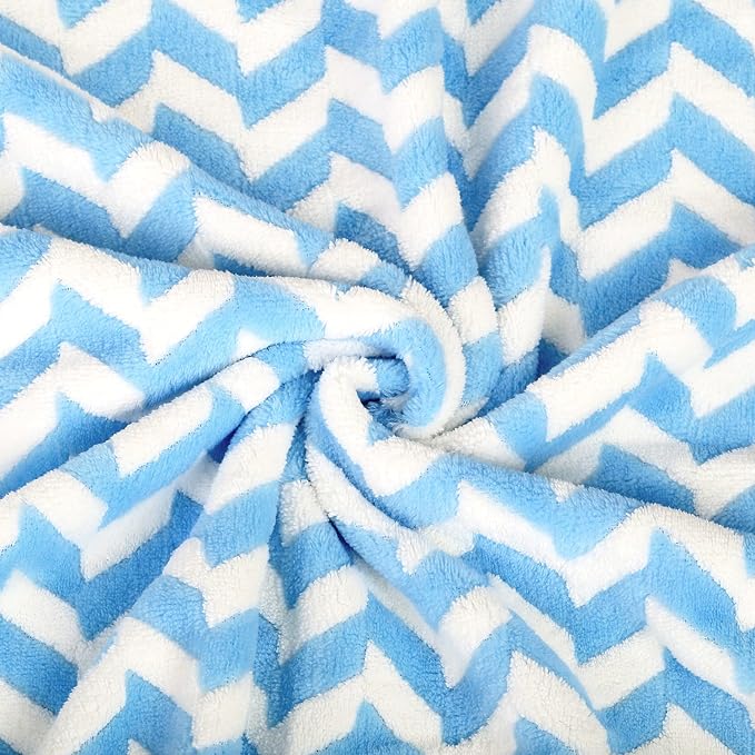 JML Microfiber Bath Towels, Chevron Blue, 30" x 60", 2 Pack | Hanging Loop, Oversized, Soft, Super Absorbent, Fast Drying, Use for Sports, Fitness, Yoga - Image 2