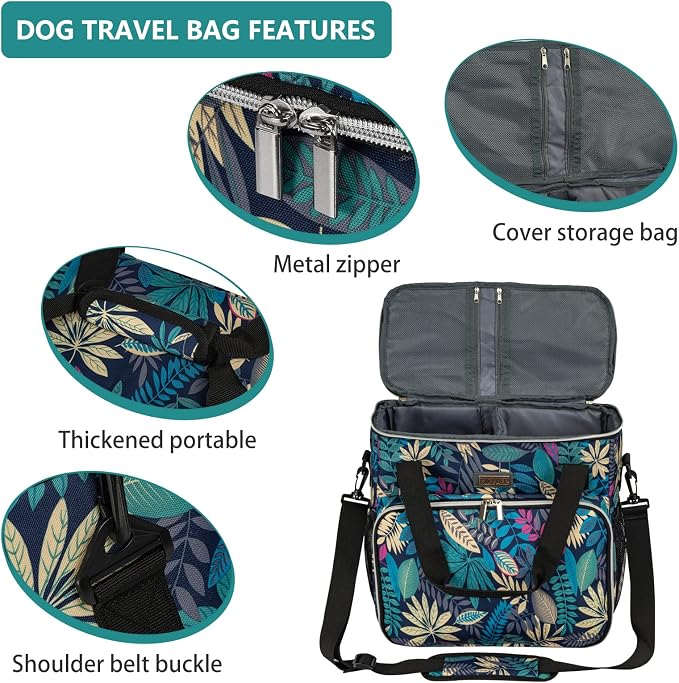 BAGLHER Dog Travel Bag, Pet Travel Bag (ALL Pet Travel Supplies), With 2 Pet Food Containers and 2 Collapsible Silicone Bowls; Essential Kits for Travel Hawaii - Image 4