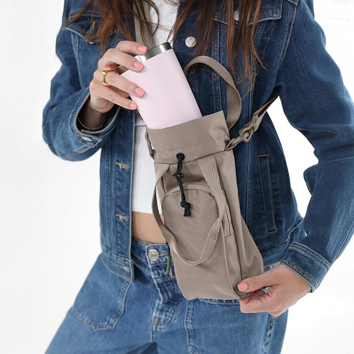 Sherpani Izzie, Water Bottle Crossbody, 32oz Bottle Carrier Bag | Bottle Holder Sling with Phone Pocket, Cross Body Drink Carrier Men Women, RFID Protection for Hiking Camping, Travel Gift - Image 3