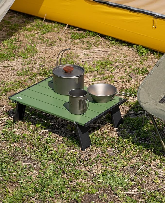 iClimb Ultralight Compact Mini Beach Picnic Folding Alu. Table with Carry Bag, Two Size (Green, S) - Image 4