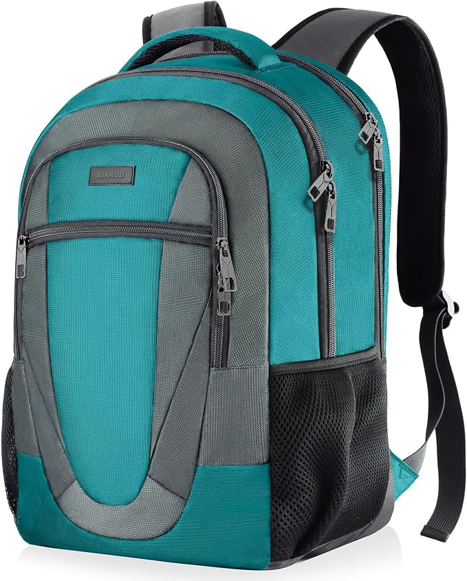 BIKROD Teal Backpack for Woman and Men, Travel Laptop School Backpack for Teens, Waterproof College Back Pack for 17.3 IN Laptop Backpack, Adult Business Computer Travel Backpack, by PRISTINEBAGUS
