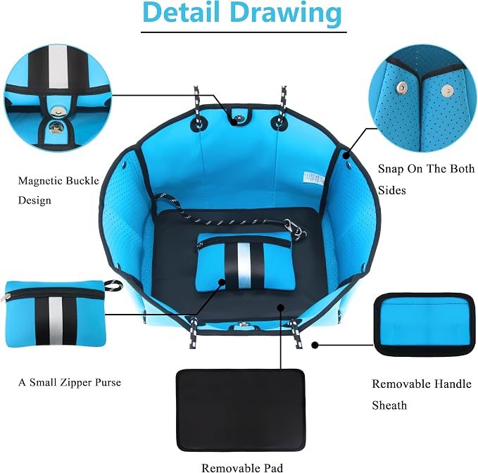 QOGiR Neoprene Multipurpose Beach Bag Tote with Inner Zipper Pocket … … … … - Image 4