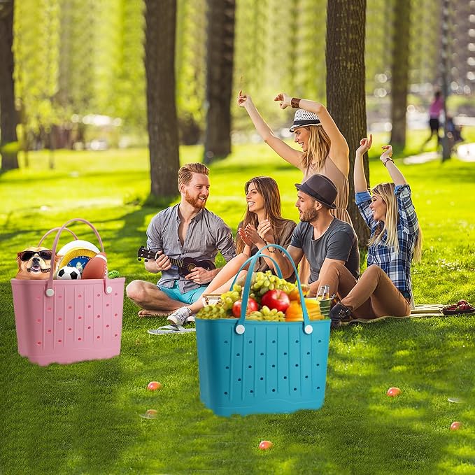 GBB Rubber Large Beach Tote Bag Portable Travel Bag Waterproof Travel Handbags for Beach all Purpose Storage Bags - Image 3